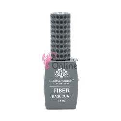 Base Coat FIBER, transparenta, baza cu fibre de matase pentru unghii, Global Fashion, 12 ml, art 12209